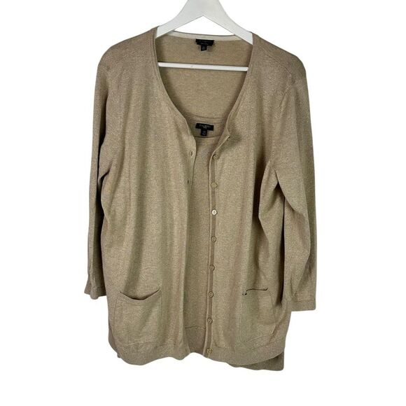 Talbots Gold Shimmer Twin Tank Sweater Set size 2X - Picture 1 of 10